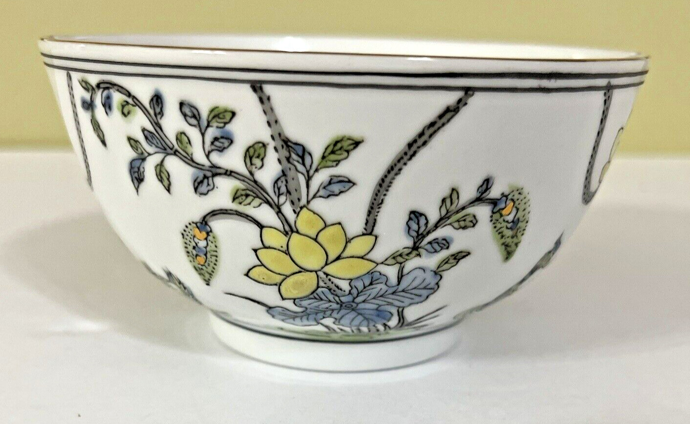 Vintage Japanese Ware Porcelain Bowl hand painted in Hong Kong