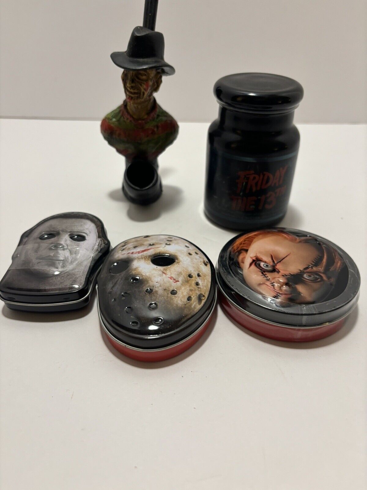 Horror Film Character Collectibles Freddy, Jason, Chuck, Michael Myers Lot Of 5