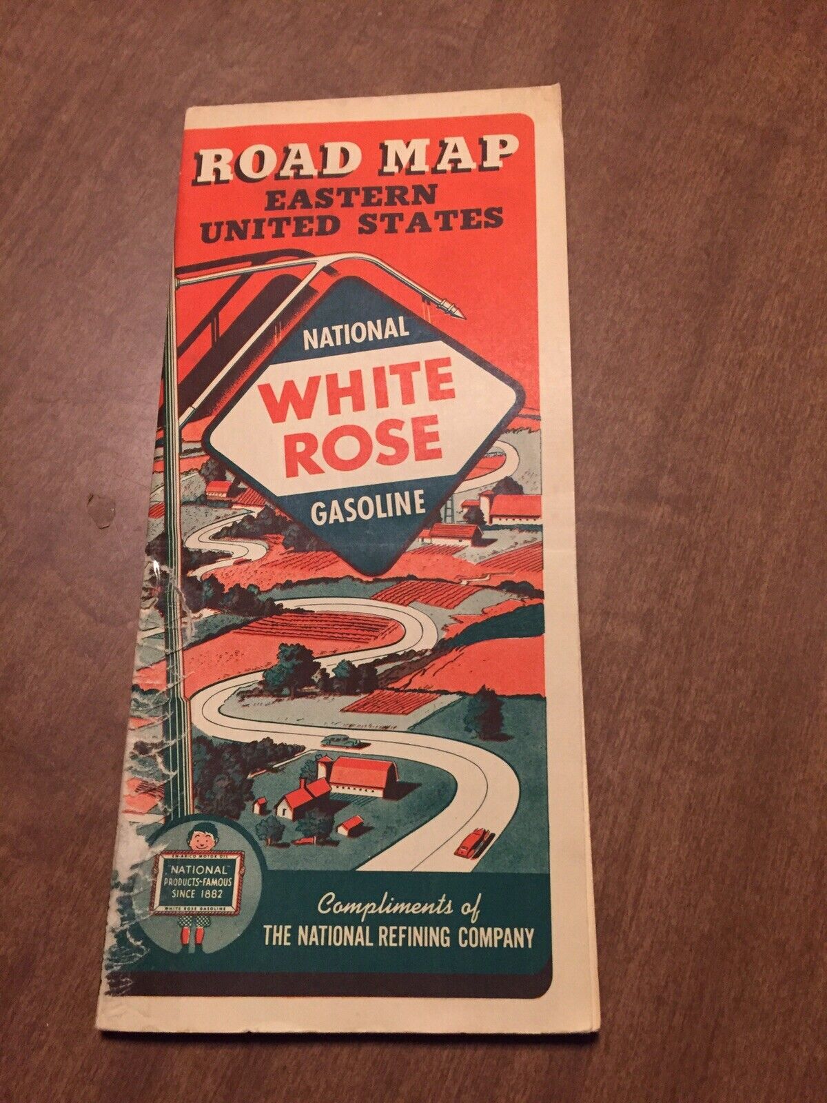 Rare Vintage 1940\'s White Rose Gasoline Travel Map of Eastern United States GC 
