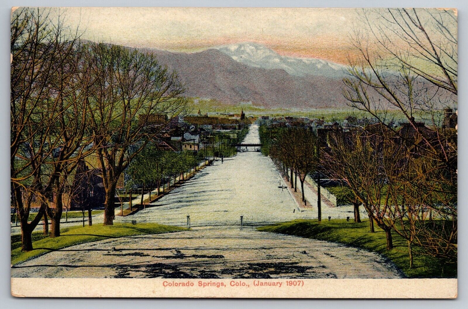 1907 Colorado Springs, Colorado Vintage Postcard