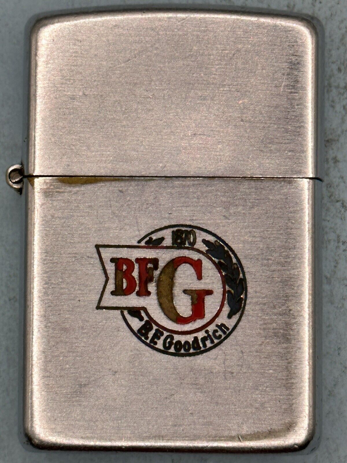 Vintage 1937-1950 BF Goodrich 3 Barrel Hinge Chrome Zippo Lighter