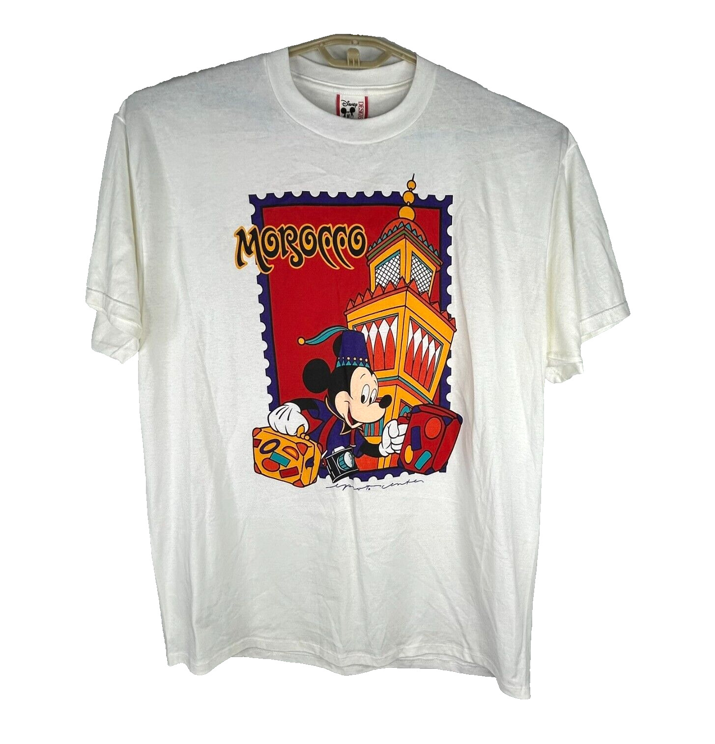 Vintage Disney Morocco Epcot Center Mickey Mouse White Short Sleeve T-Shirt OSFA