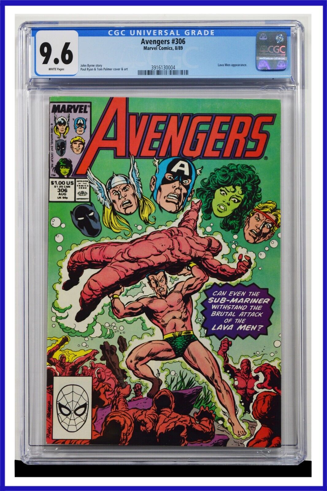 Avengers #306 CGC Graded 9.6 Marvel August 1989 White Pages Comic Book.