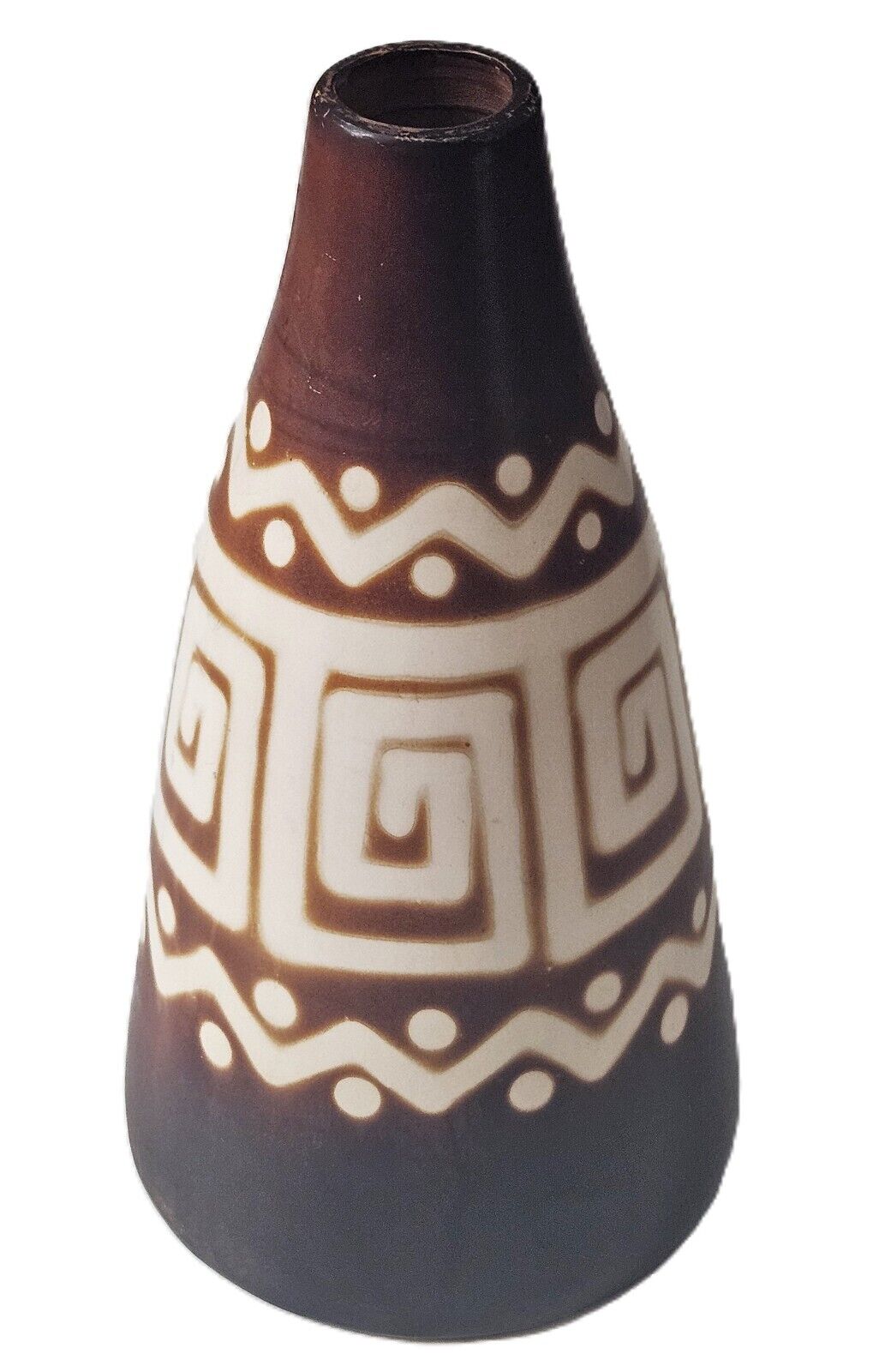 Vintage Santodio Paz Handcrafted Chulucanas Ceramic Decorative Vase