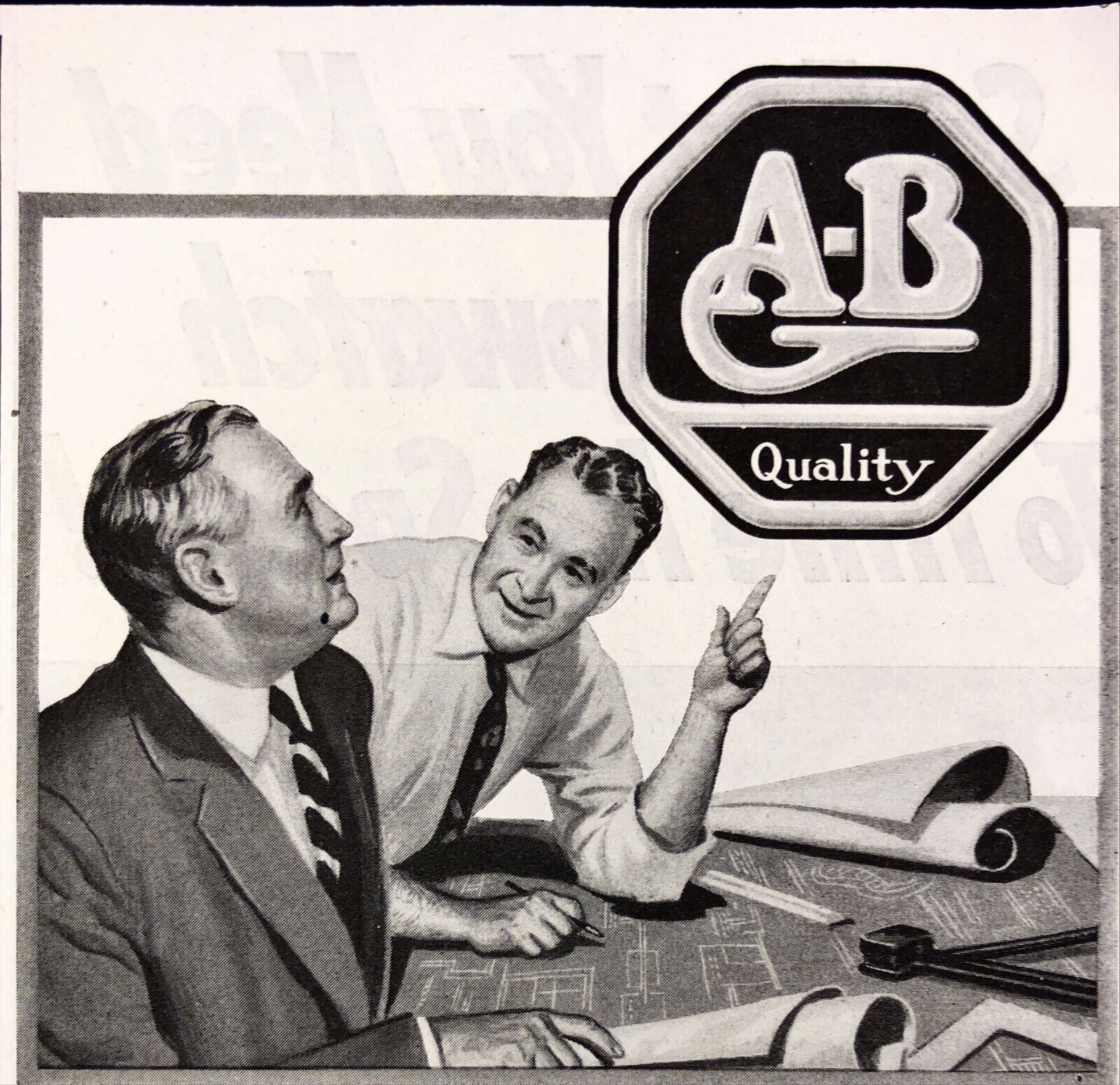 1954 Allen Bradley Motor Controls Vintage Print Ad See That Trademark?
