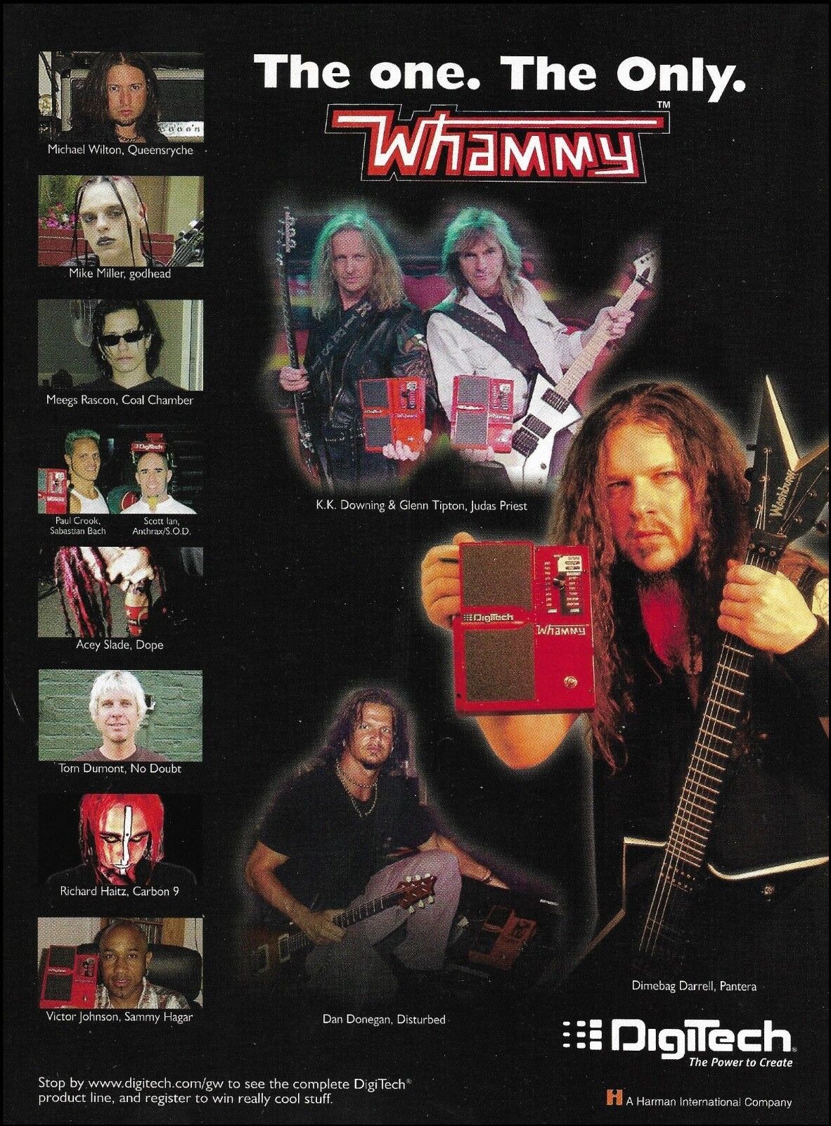 Digitech Whammy Guitar Effects Pedal ad Dimebag Darrell Judas Priest Disturbed