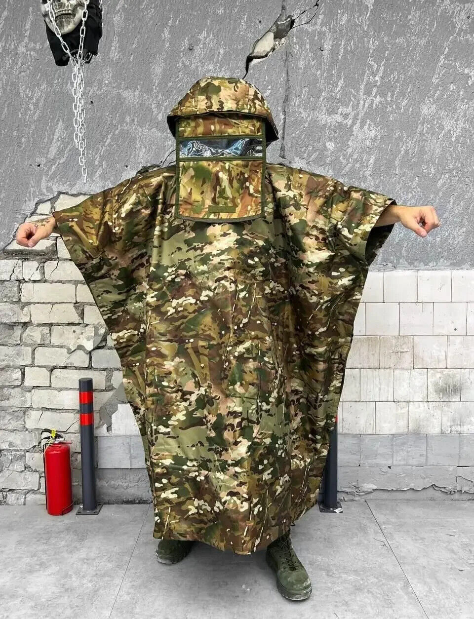 Anti-thermal imager, poncho protection against thermal imagers blot