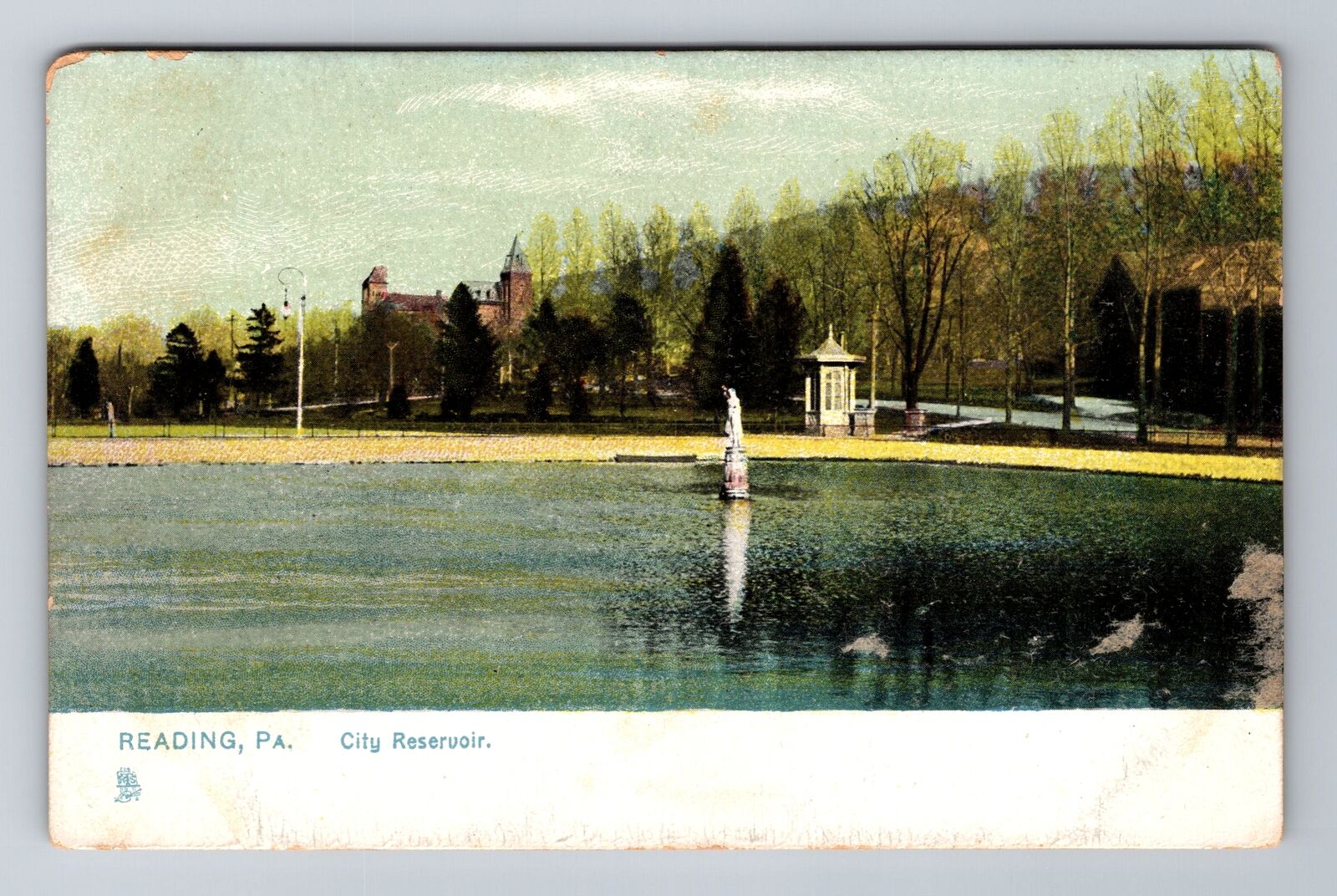 Reading PA-Pennsylvania, City Reservoir, Penn Street,  Antique Vintage Postcard