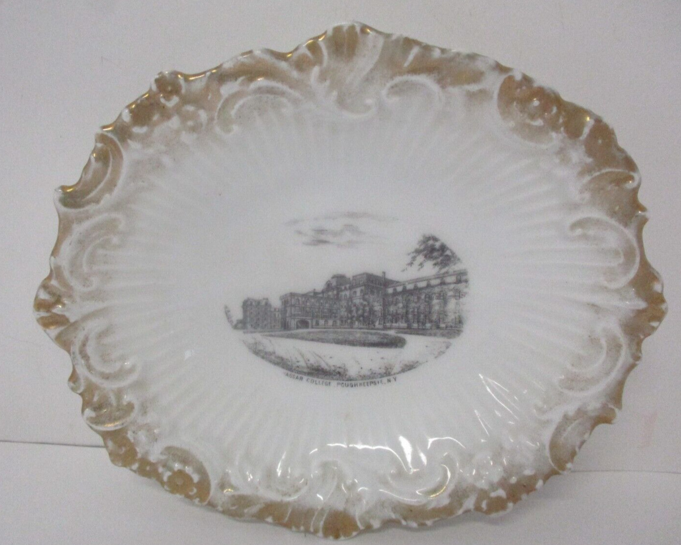 Vintage Luckey Platt Poughkeepsie NY Vassar College Souvenir Plate / Bowl