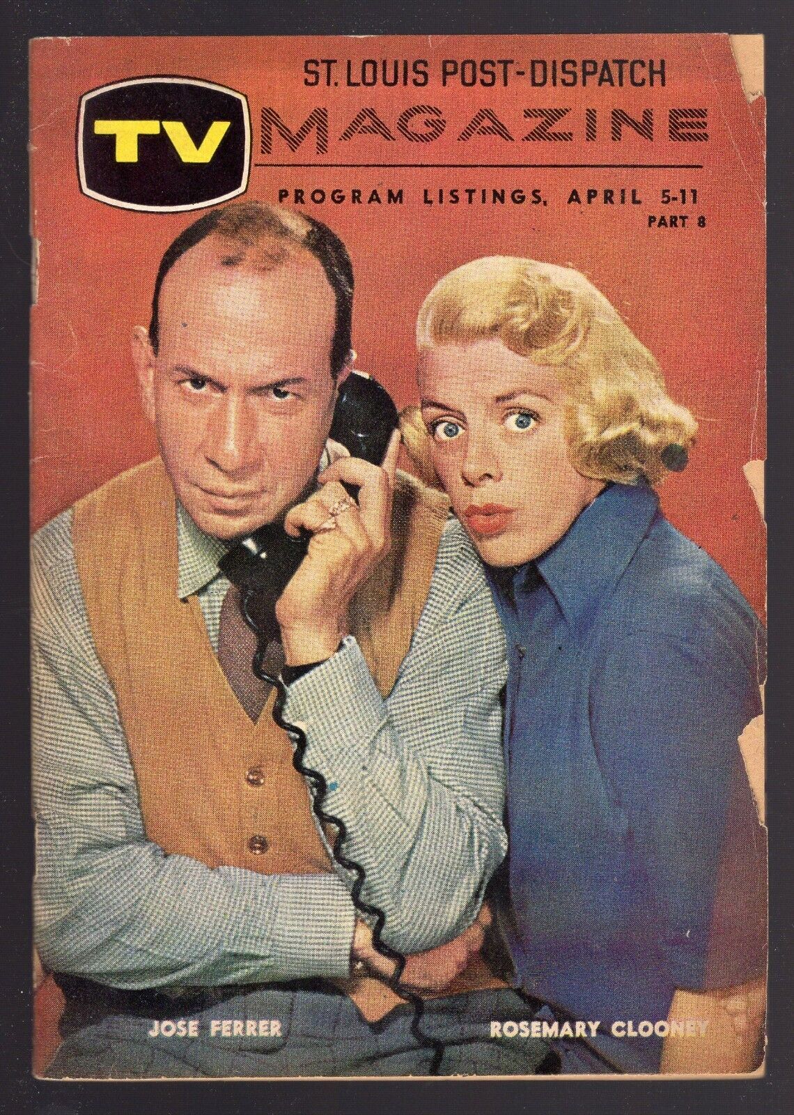 1959 ST LOUIS POST DISPATCH TV GUIDE JOSE FERRER & ROSEMARY CLOONEY