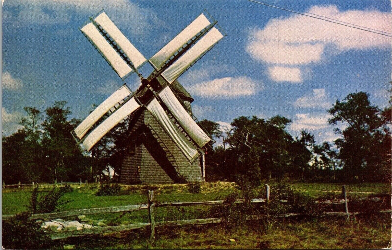 Historic Windmill Front View Eastham Cape Cod Massachusetts Chrome Postcard