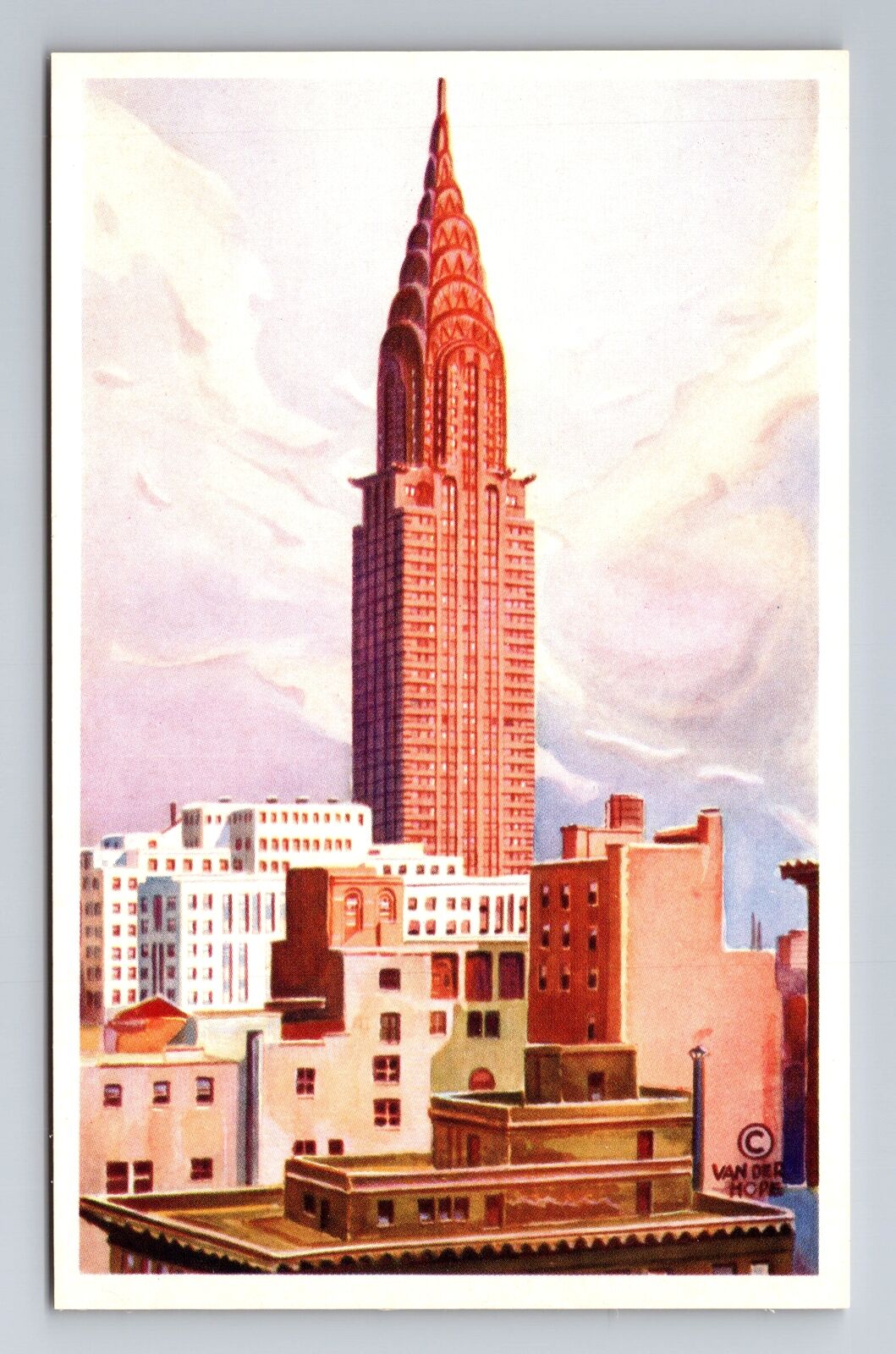 New York NY-New York, Chrysler Building, Antique Vintage Souvenir Postcard