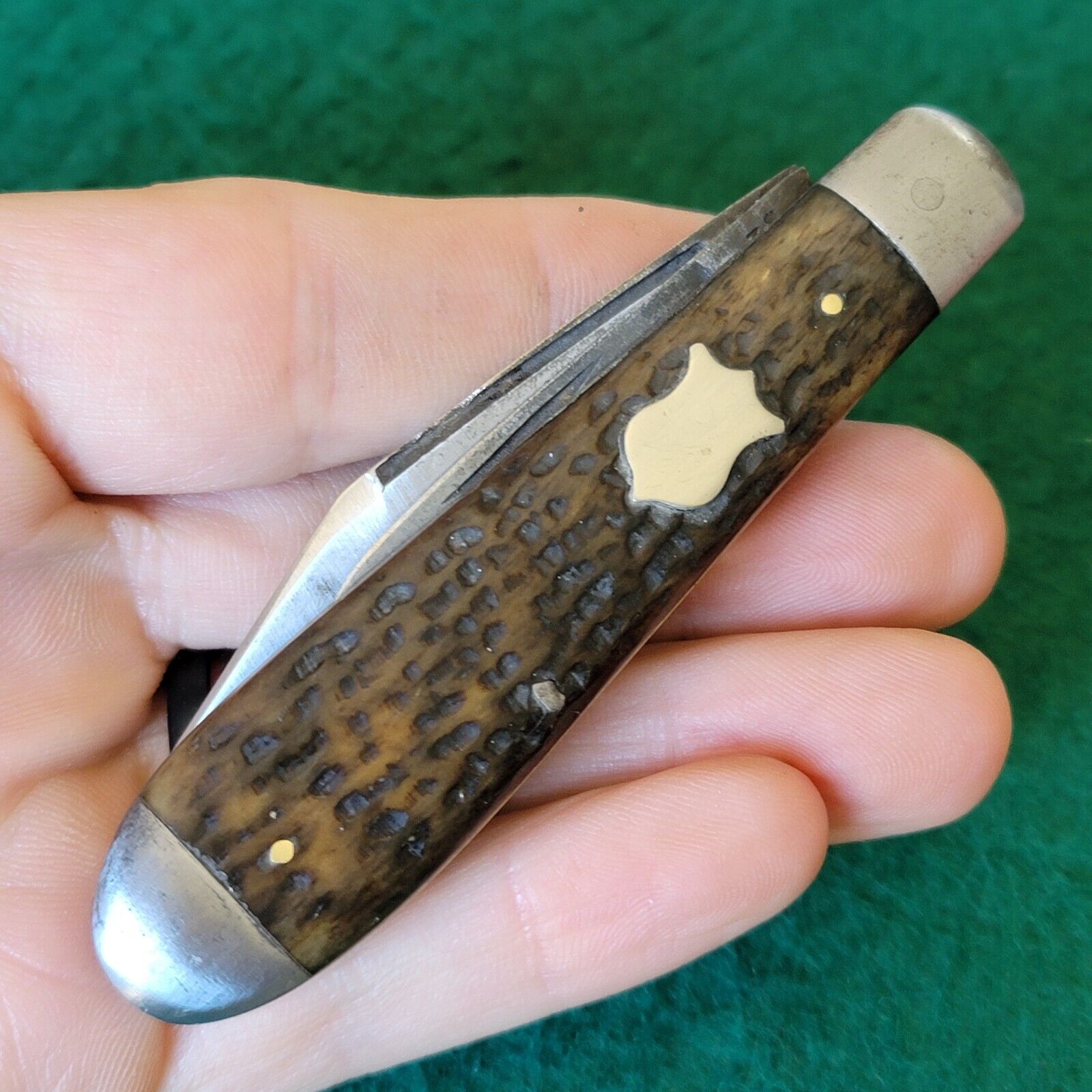Old Vintage Antique Walden Knife Co Large Swell End Jack Pocket Knife