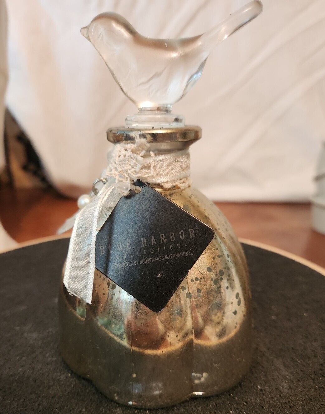 NWT Blue Harbor Parfume Bottle With Little Bird Stopper
