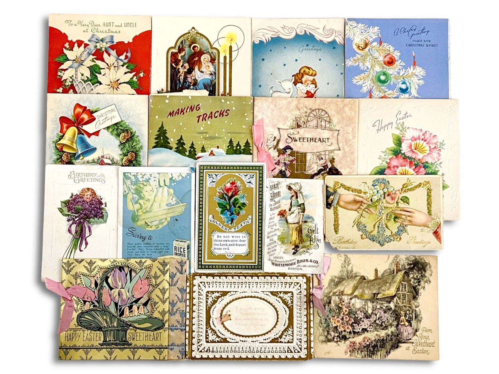 Lot of 16 Antique Victorian Trade Cards Greeting  Cards