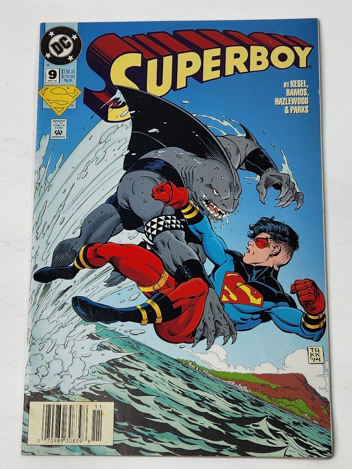 Superboy 9 NEWSSTAND 1st Full App King Shark DC Comics 1994