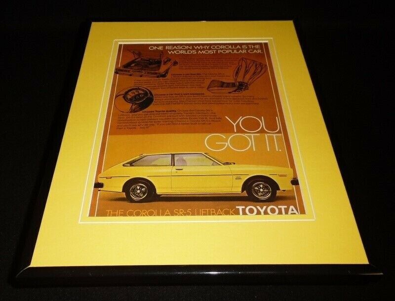 1980 Toyota Corolla SR 5 Liftback Framed 11x14 ORIGINAL Advertisement