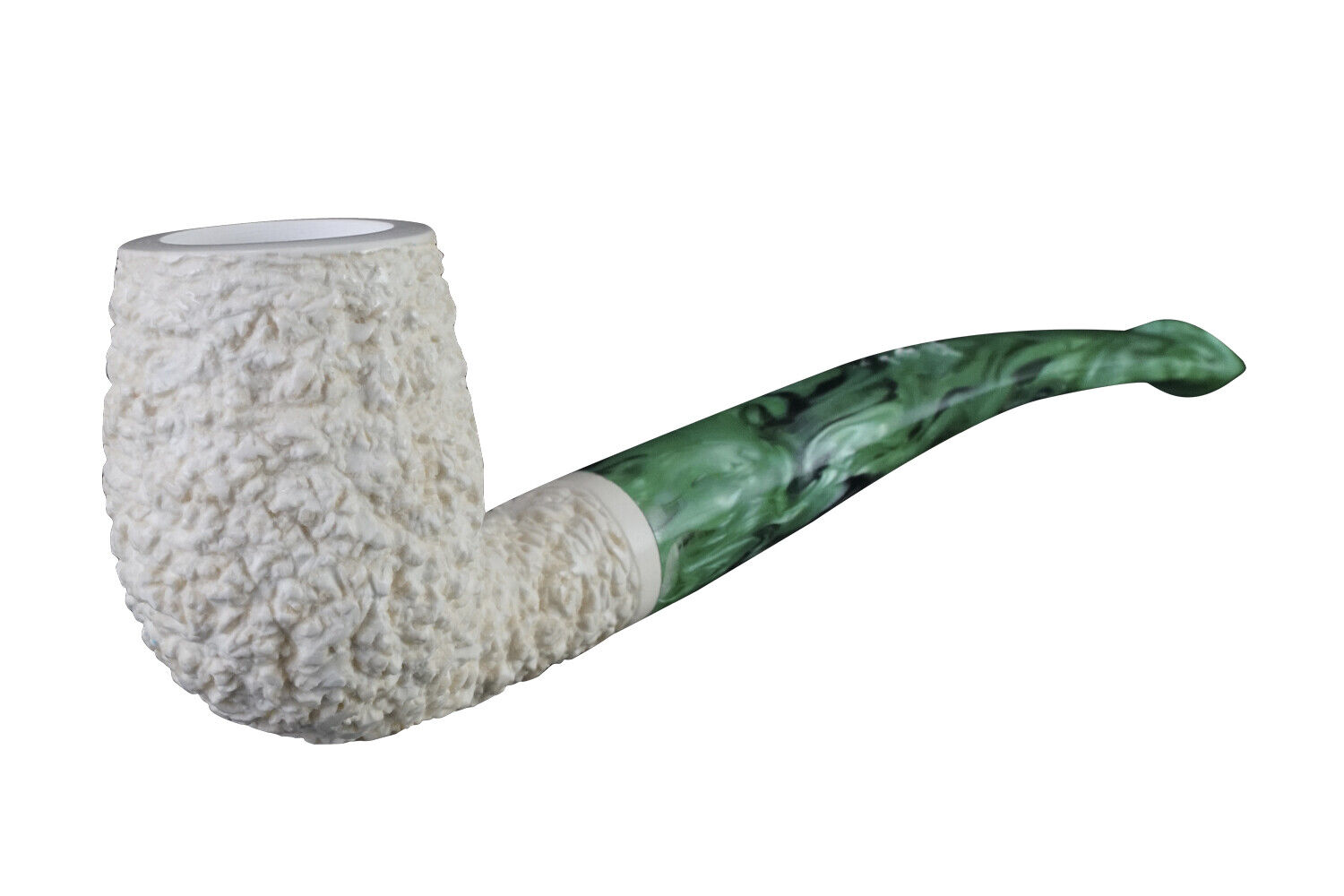 Meerschaum Pipe classic hand carved green stem smoking tobacco with case MD-35