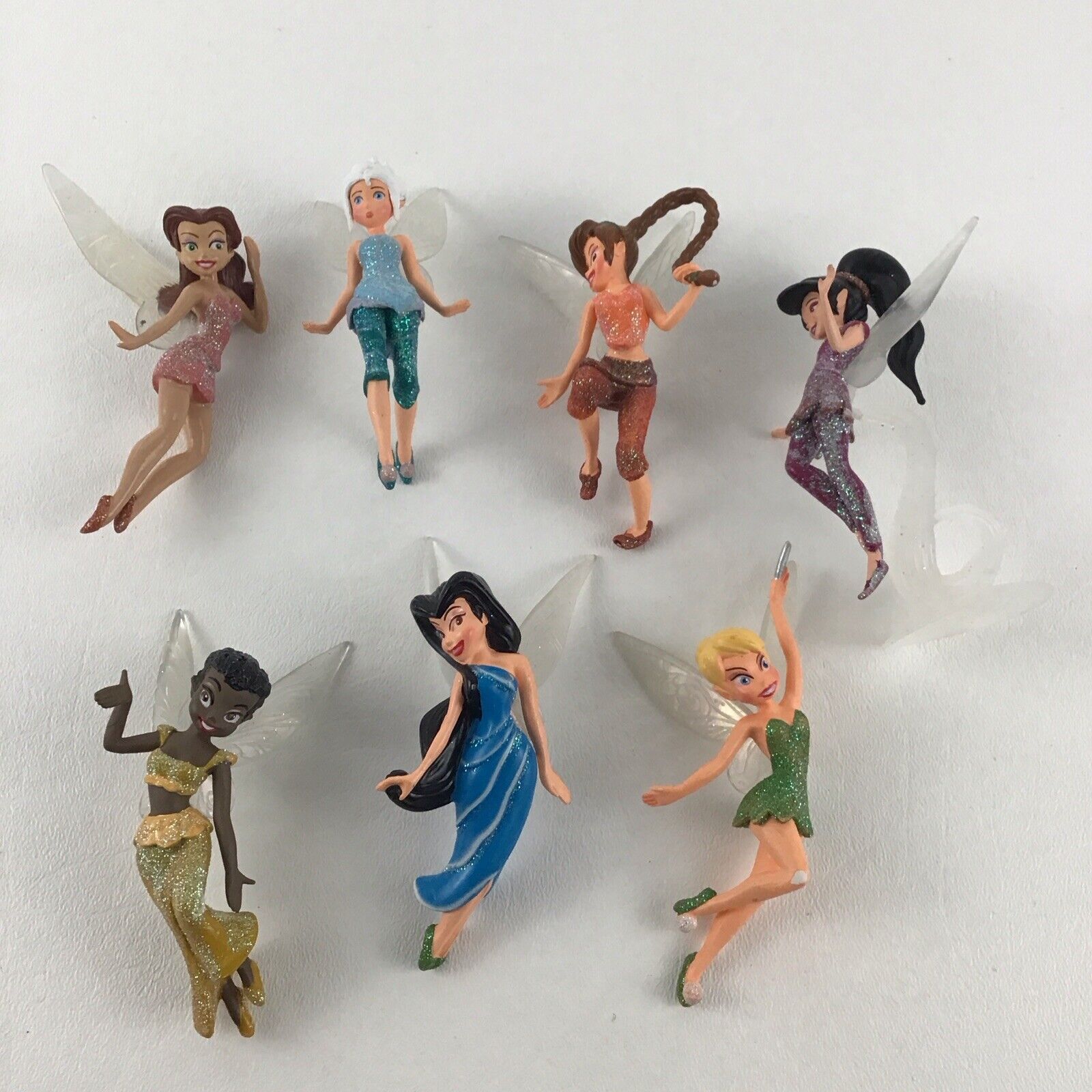 Disney Fairies Pixie Hollow Figures Rosetta Iridessa Fawn Tinker Bell Silvermist