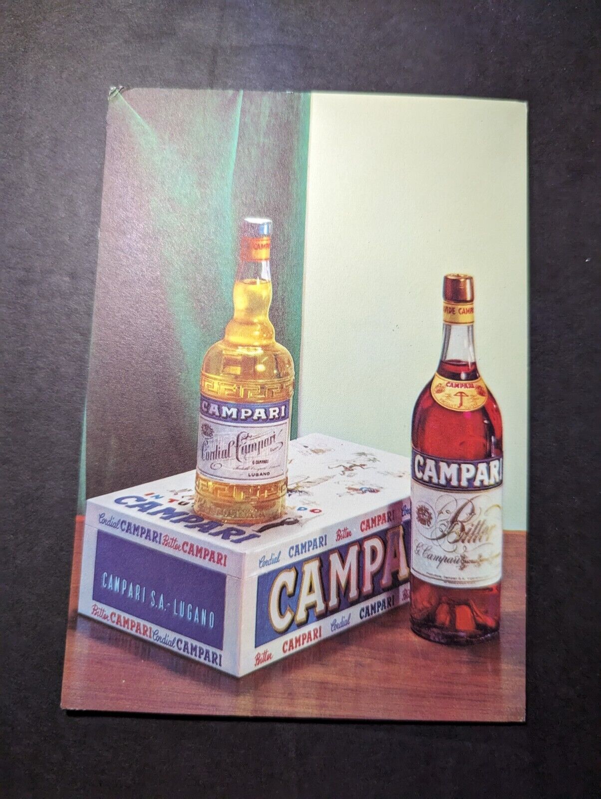 Mint Italy Alcohol Advertisement Postcard Campari Red Italian Bitter