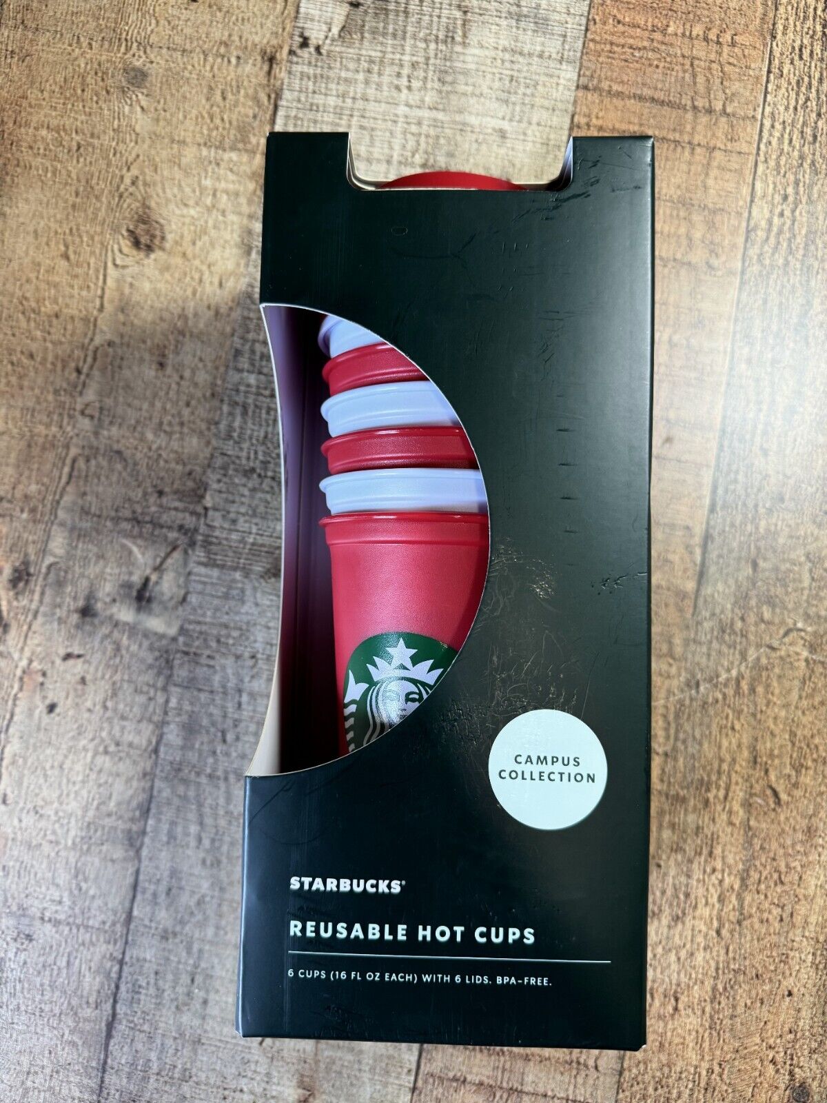 Starbucks San Diego State University Reusable 6 Pack Hot Cups w/ Lids