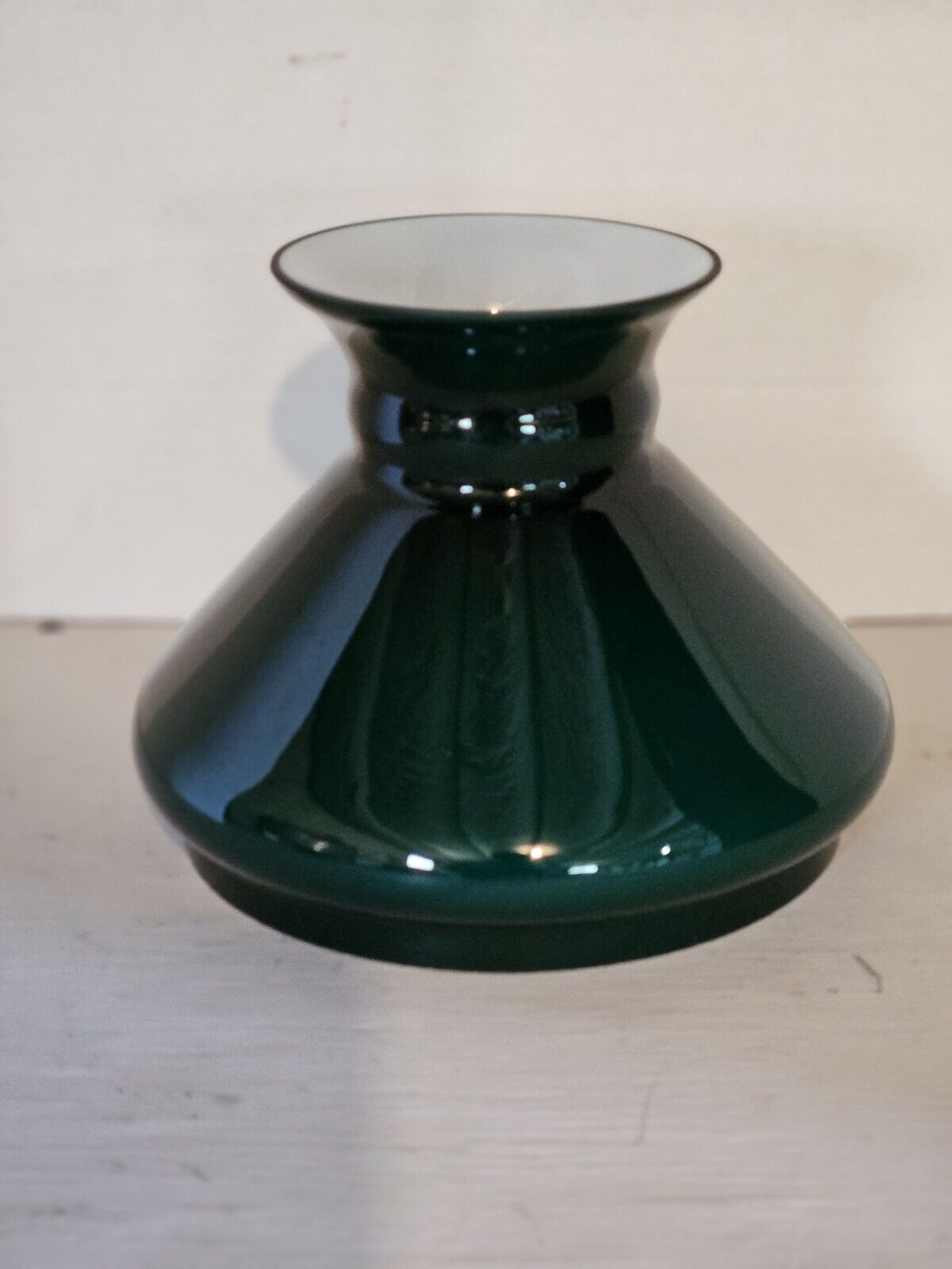 Vintage Green Light Shade Glass Used Emerald 