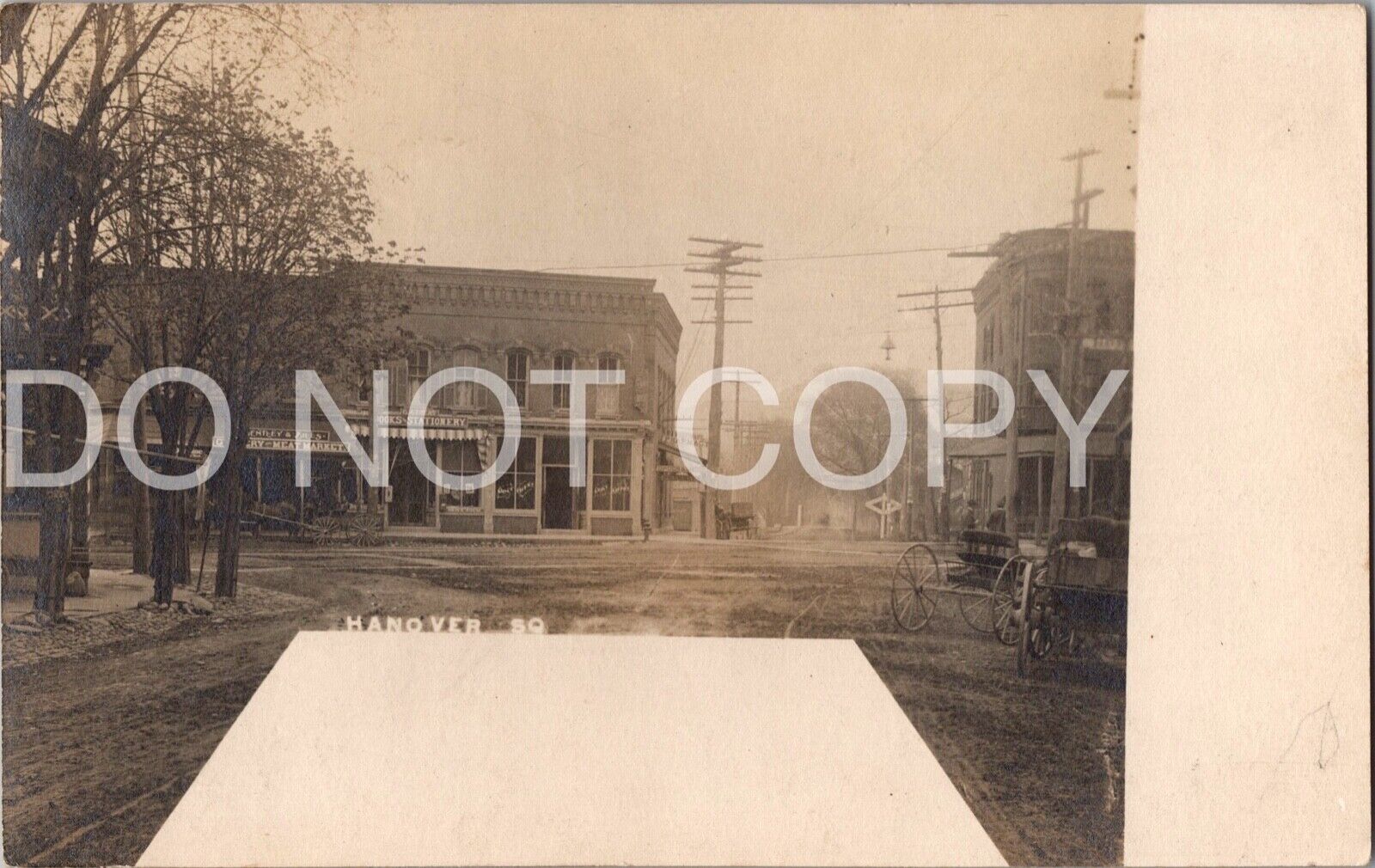 RPPC HORSEHEADS NEW YORK Hanover Square Meat Market Wightmans Pharmacy Postcard