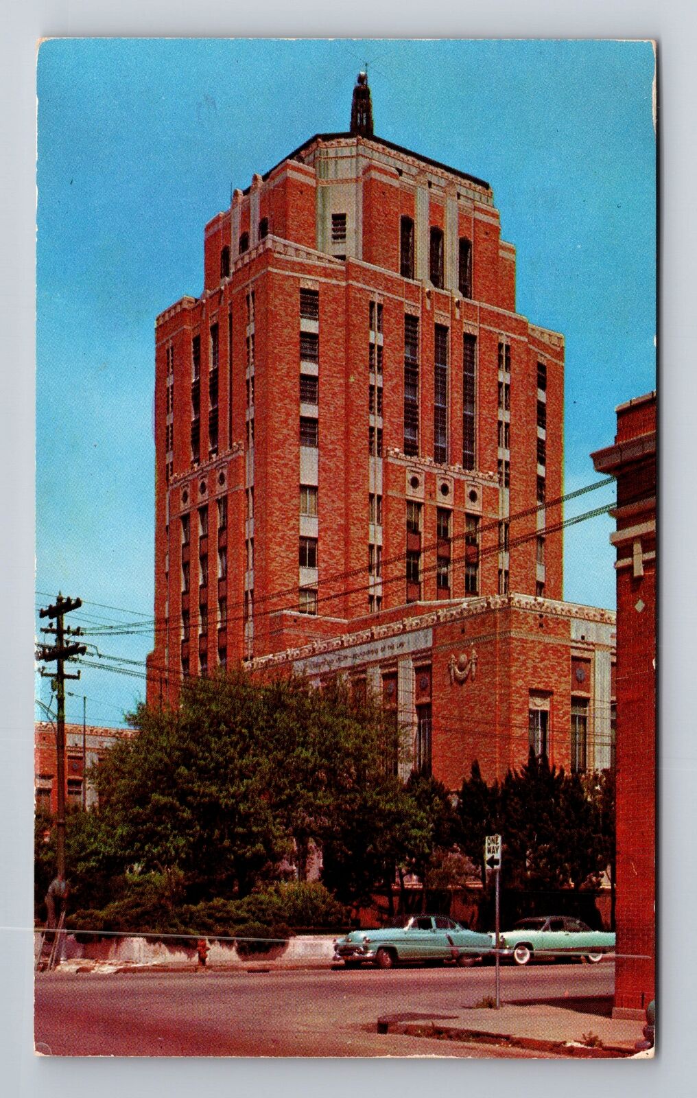Beaumont TX-Texas, Jefferson County Court House, Antique Vintage c1961 Postcard