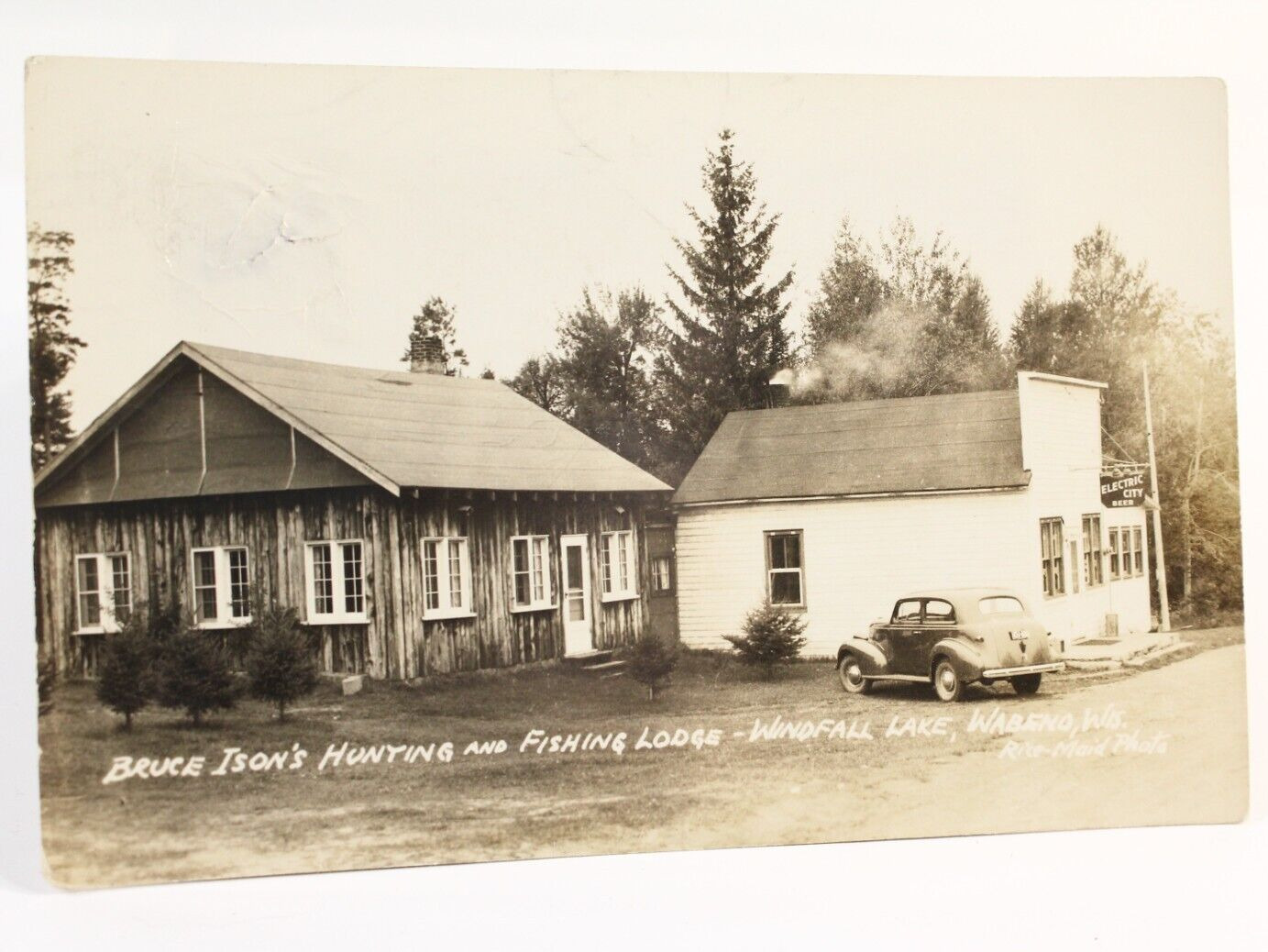 RPPC Bruce Ison's Hunting & Fishing Lodge. Windfall Lake. Wabeno, Wisconsin