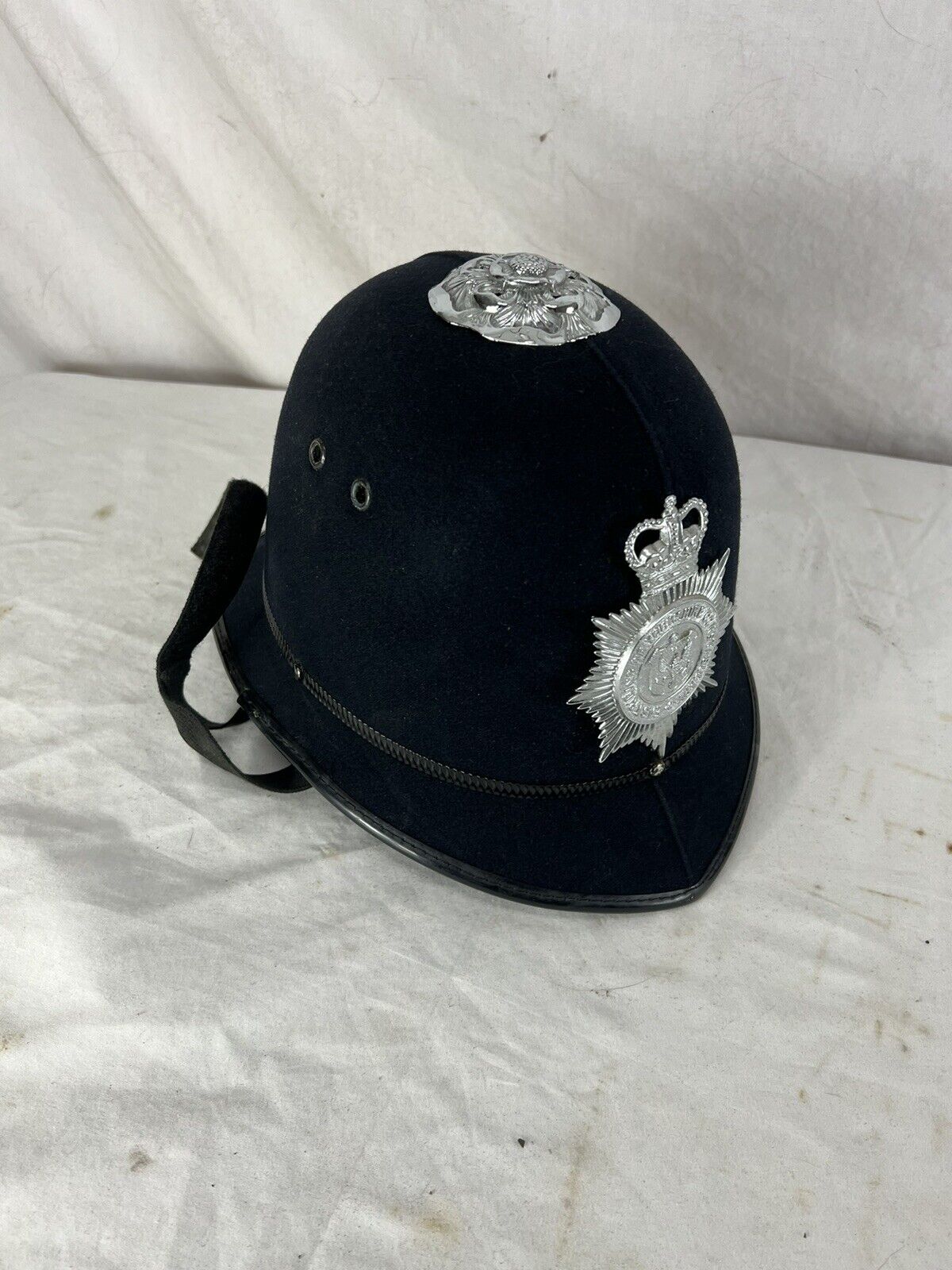 Vintage British Bobby Helmet Hat East Riding Of Yorkshire Police Size 7