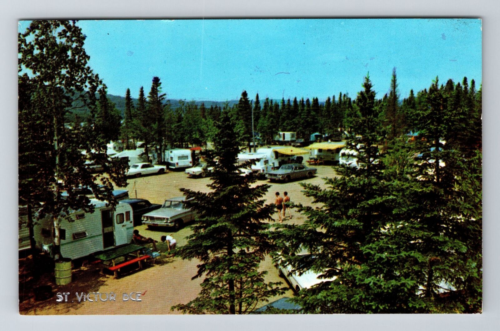 St Victor-Quebec, Camping, Campers, Vintage Postcard