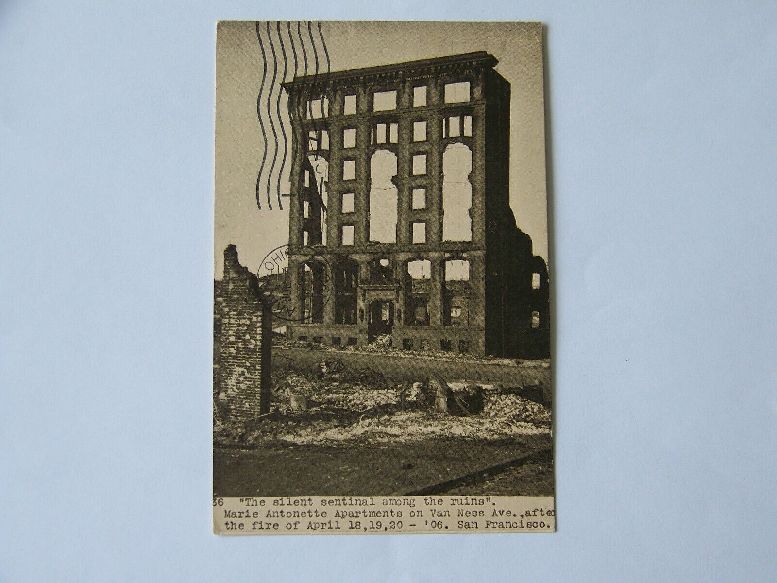 San Francisco California CA Ruins Marie Antonette Apartment 1906 Earthquake Fire