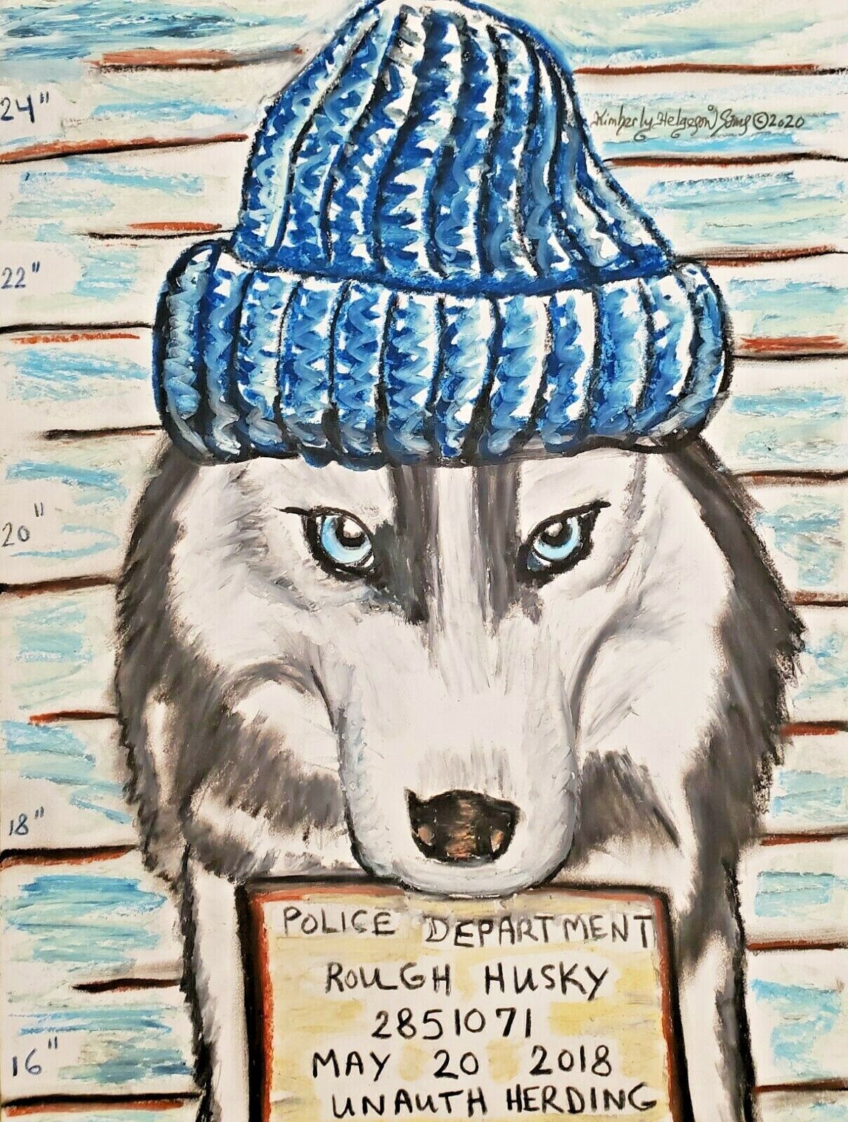 Siberian Husky Dog Mug Shot Poster 13 x 19 Art Print Decor For Home KSams Funny