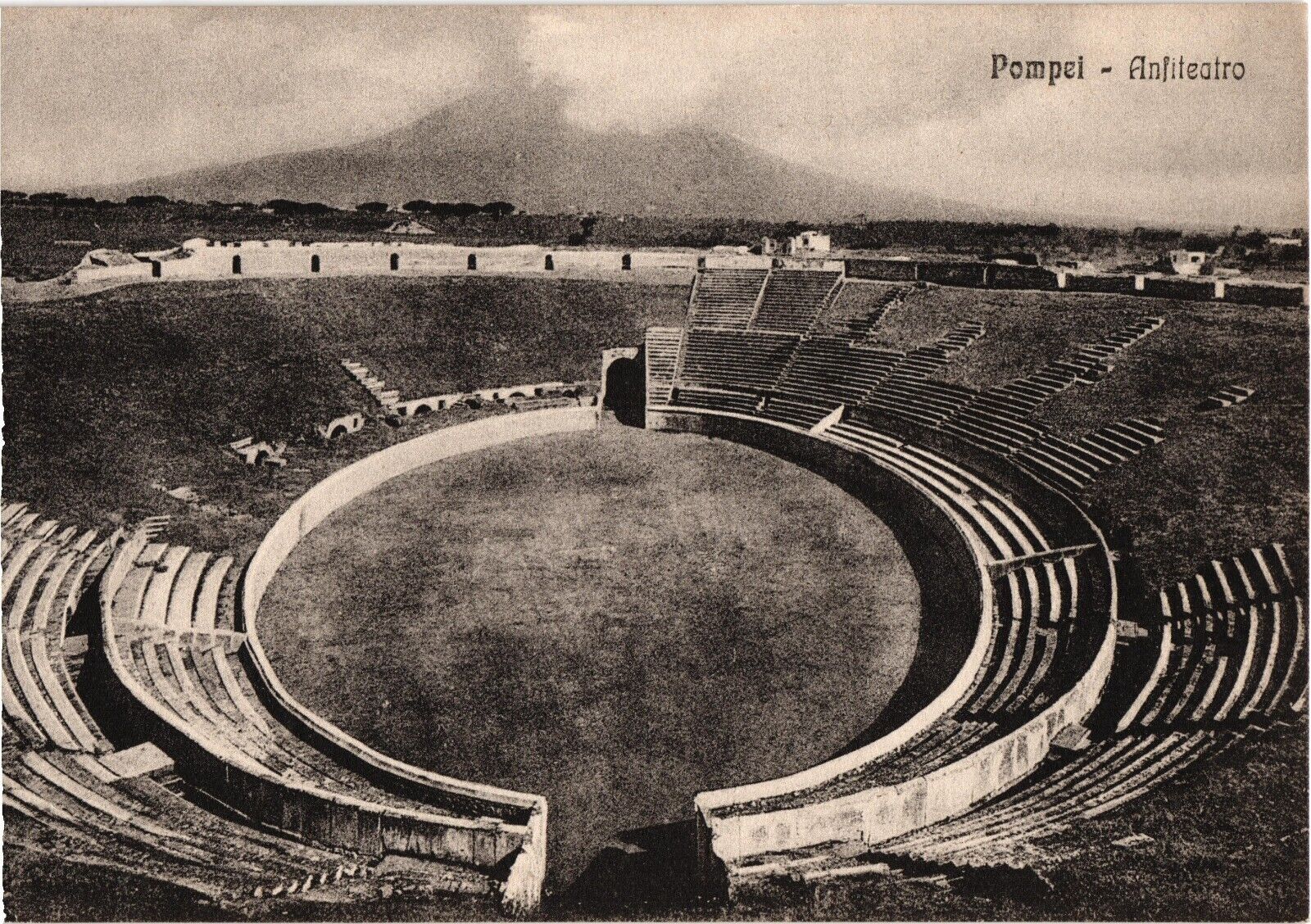 NAPOLI ITALY Pompeii Amphitheatre Ancient Roman Postcard