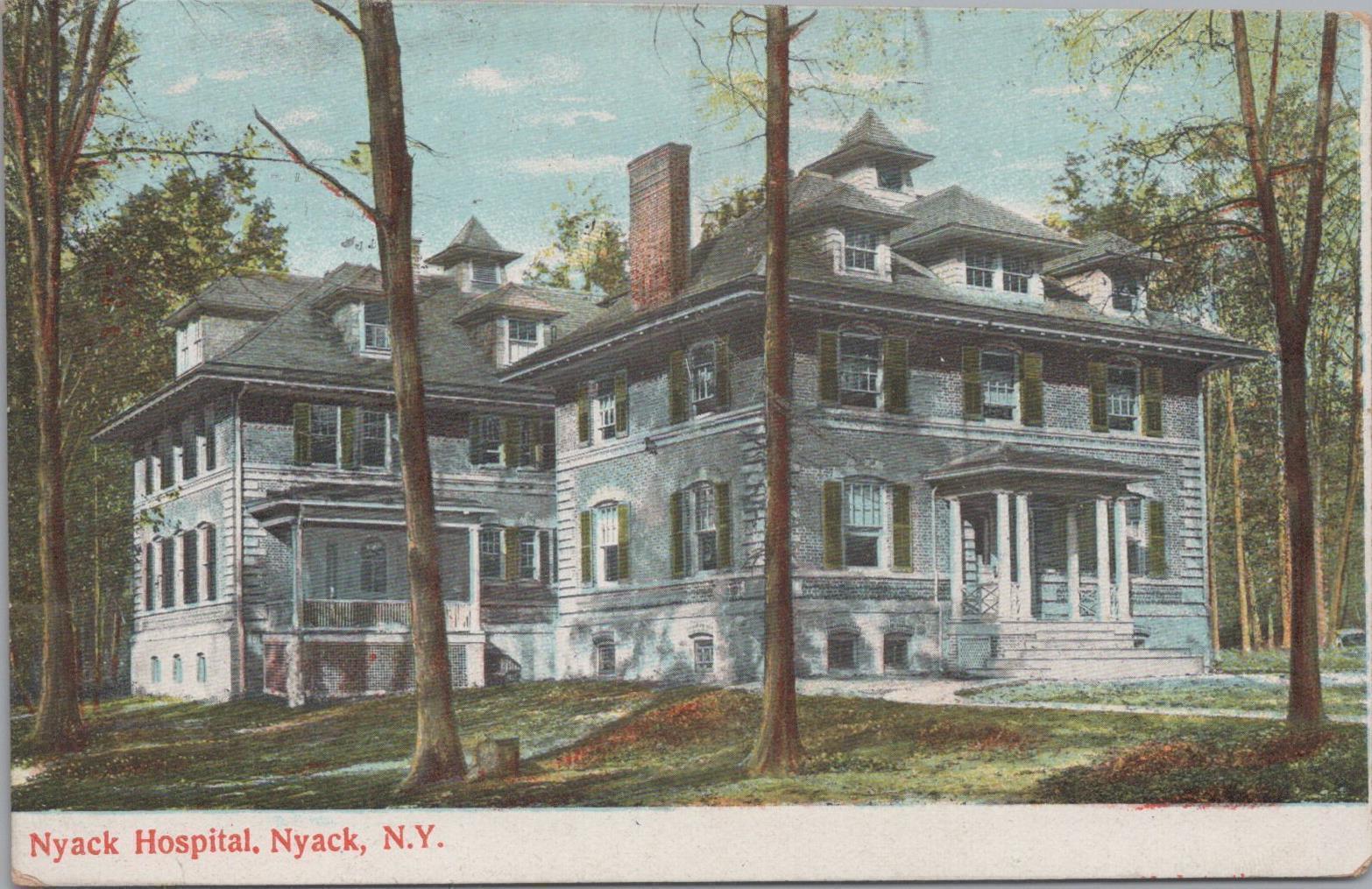 Postcard Nyack Hospital Nyack NY 1907