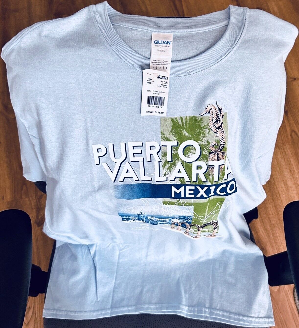 Holland America Line blue Puerto Vallarta Mexico SIZE LARGE Gildan T-shirt NEW