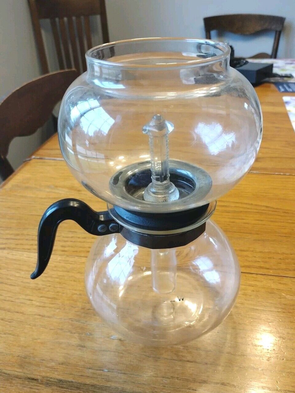 Vintage 4-8 Cup Glass Vacuum Coffee Brewer With Lower, Upper And Cory Glass Rod