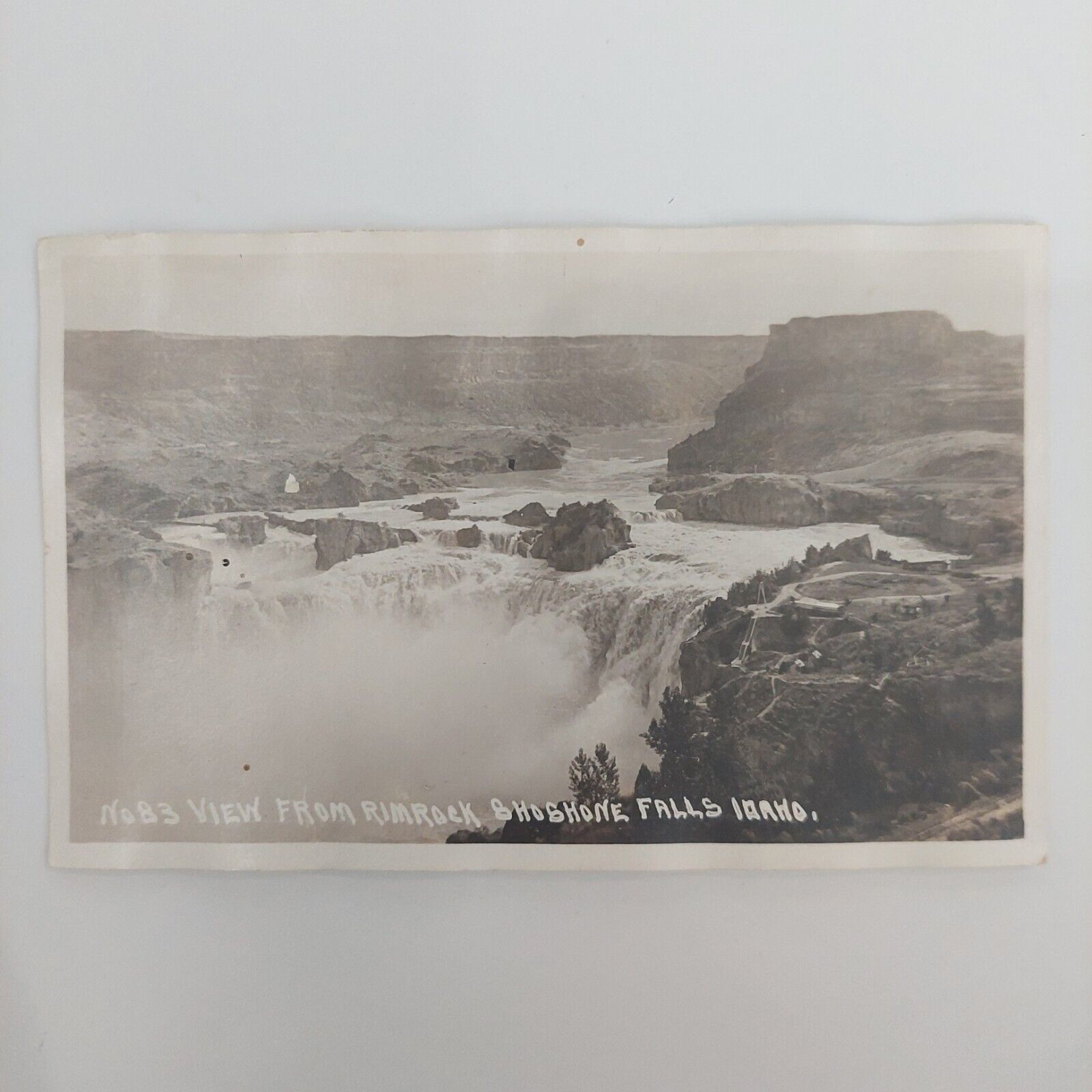 Vintage postcard No 83 view from Rimrock Shoshone Falls Idaho unused