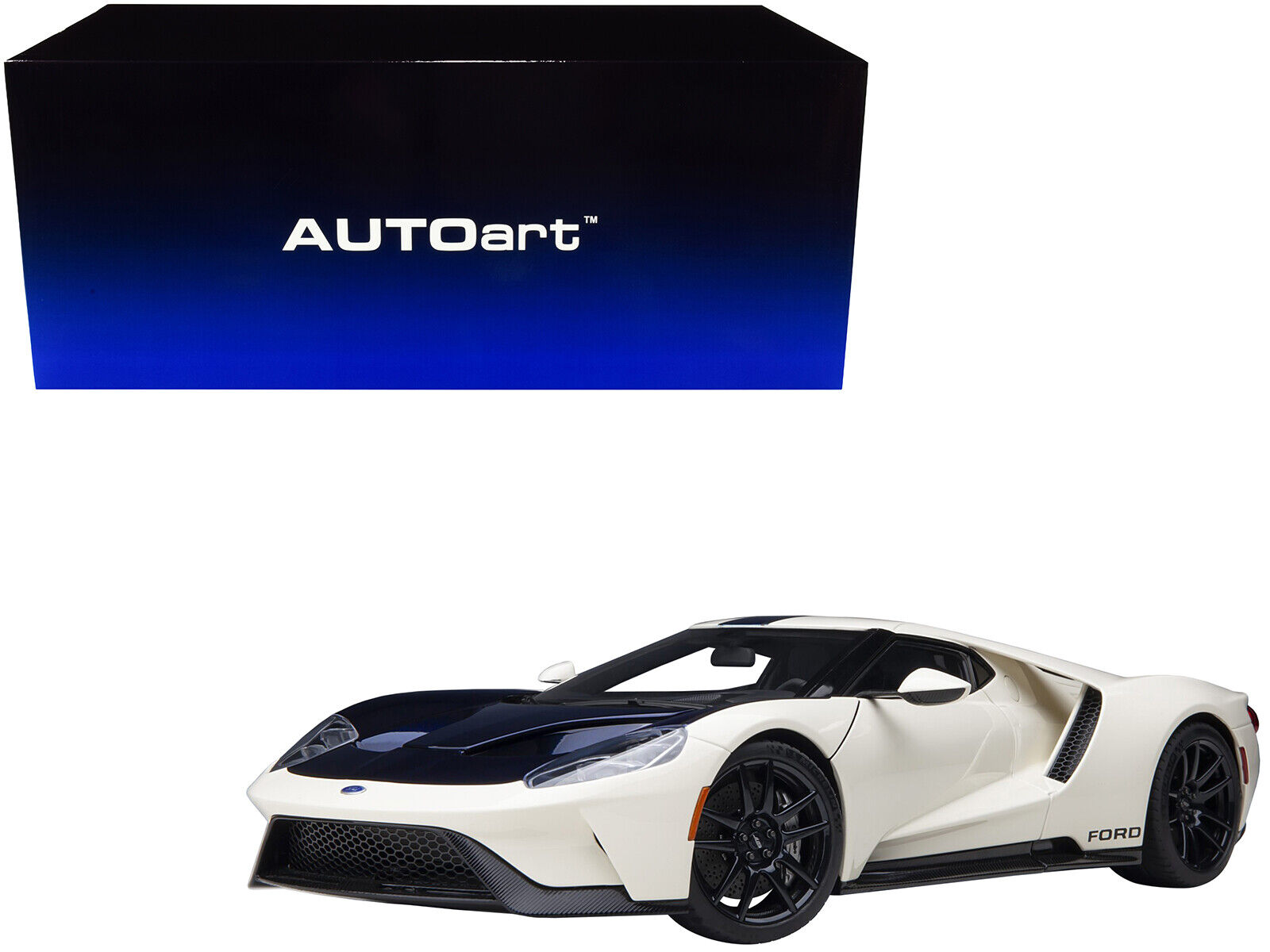 Ford GT Heritage Edition Prototype Wimbledon White with Antimatter Blue Hood and