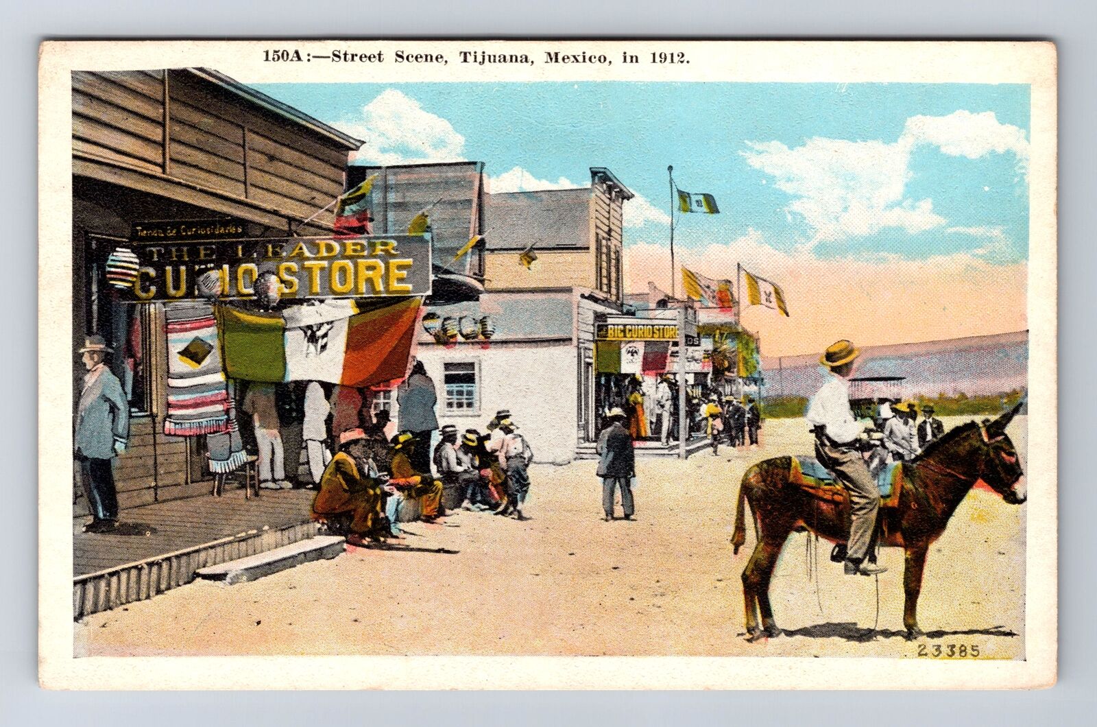 Tijuana Mexico, Street Scene In 1912, Antique, Vintage Postcard