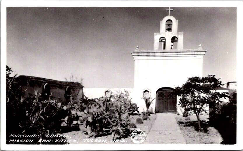 Vintage RPPC Postcard Mortuary Chapel Mission San Xavier Tucson Arizona AZ  Z271