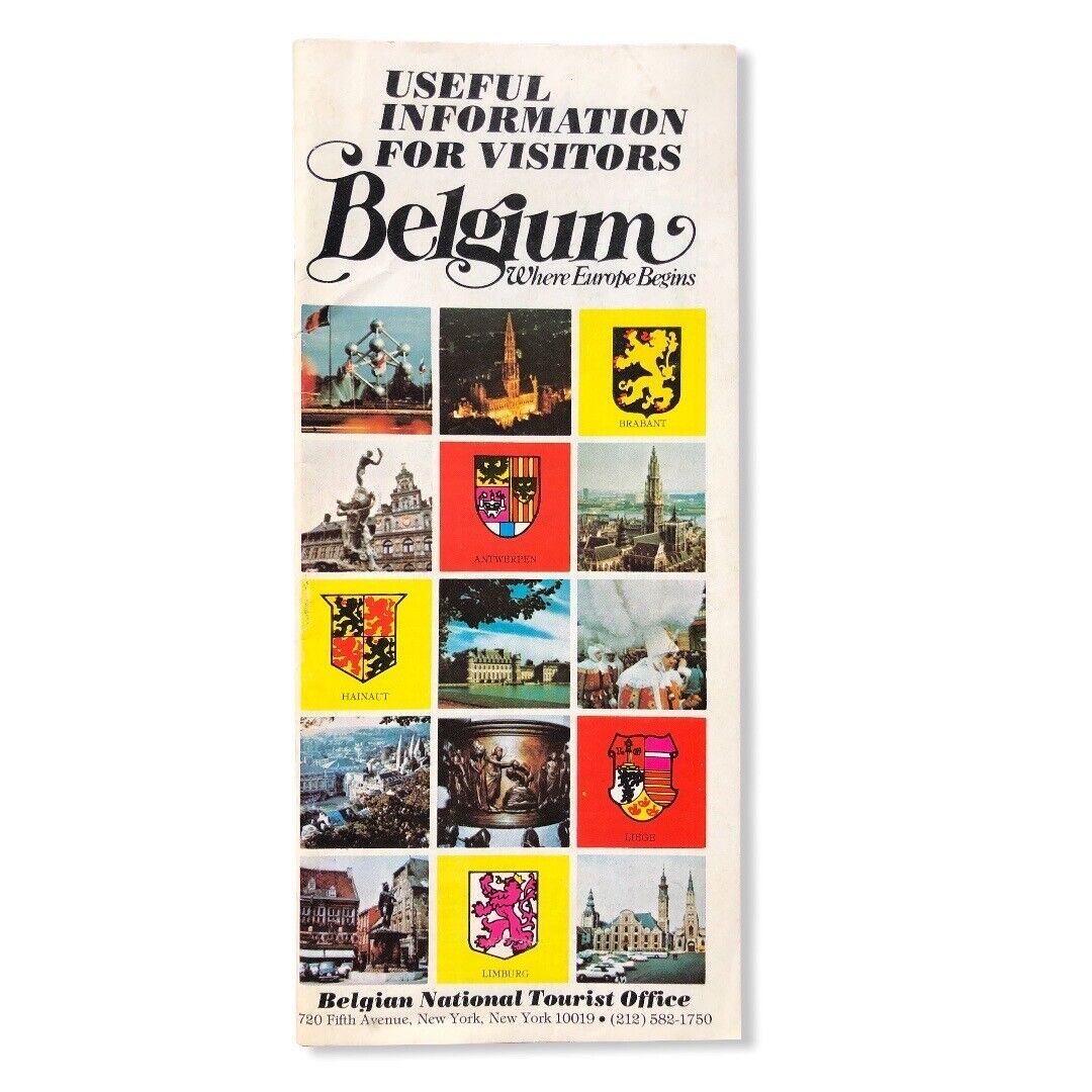Vintage Belgium 1977 Useful Information For Visitors Tourism Brochure Booklet