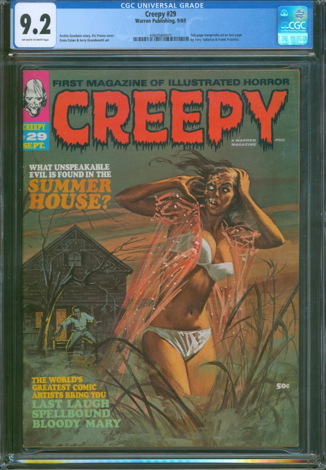 Creepy #29 (1969) 💥 CGC 9.2 💥 Rare Silver Age Horror Warren Magazine