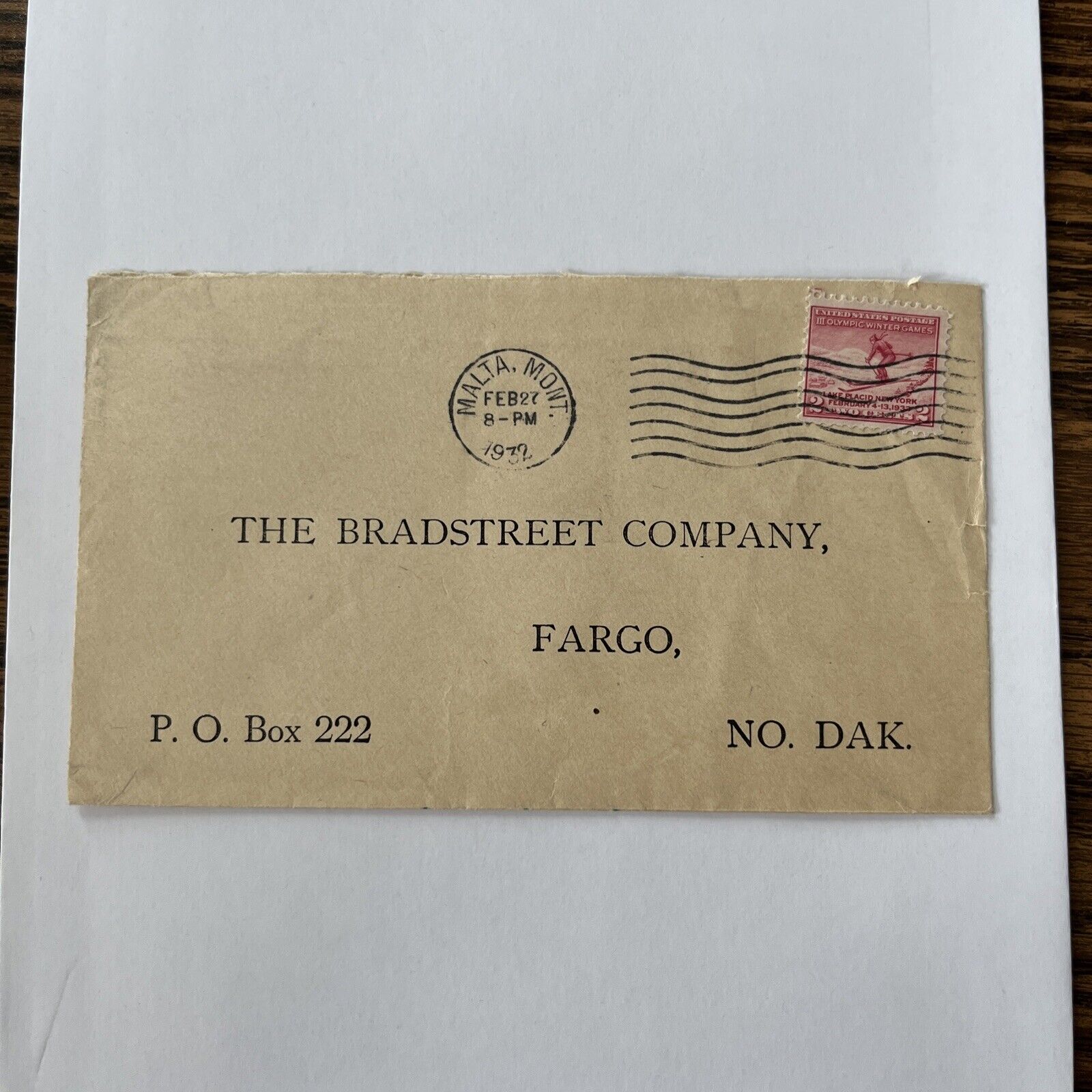 Antique 1932 Envelope to The Bradstreet Company in Fargo North Dakota ND History