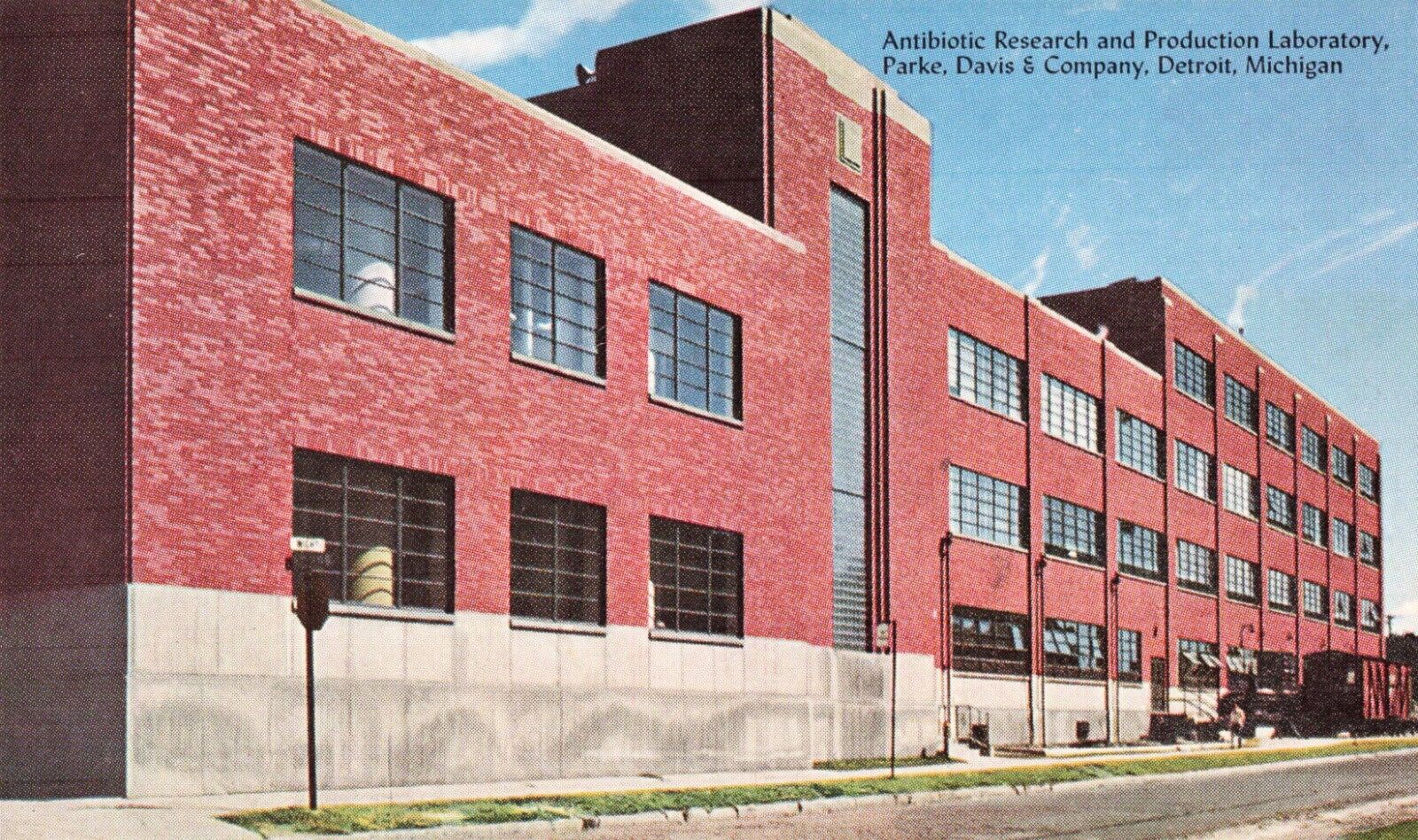 Detroit MI Michigan, Parke Davis & Co Antibiotic Research Lab, Vintage Postcard