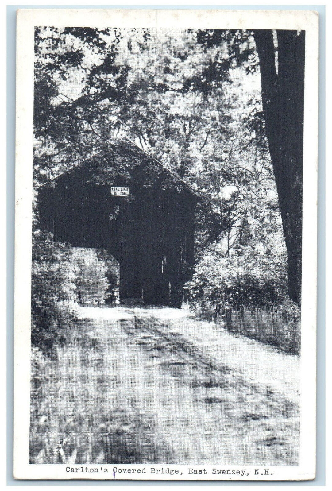 1960 Carlton\'s Covered Bridge East Swanzey New Hampshire N.H. Postcard