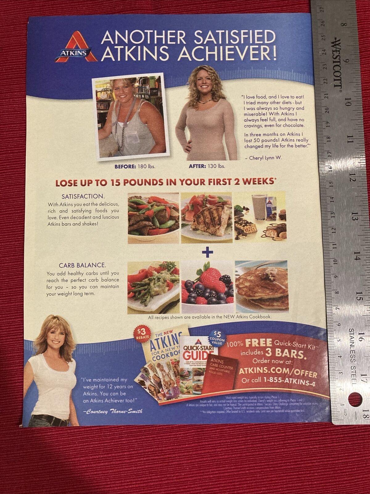Actress Courtney Thorne-Smith for Atkins Diet 2012 Print Ad - Great to Frame