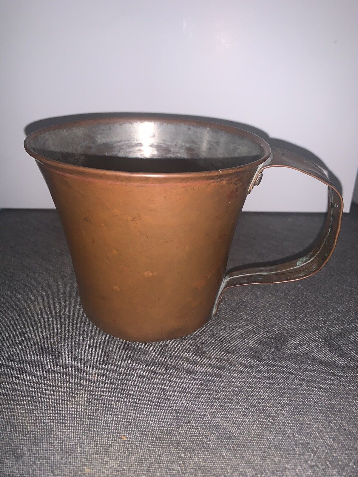 Antique COPPER Mug Cup Stein Primitive OLD Large