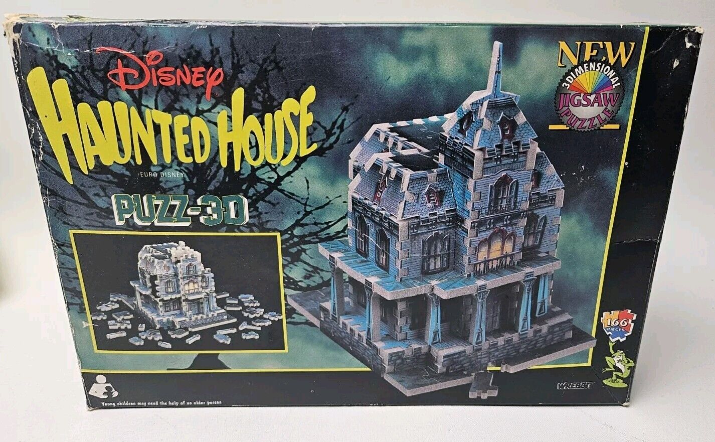 Vintage Disney Haunted House  PUZZ-3D Puzzle Wrebbit 166 Pieces