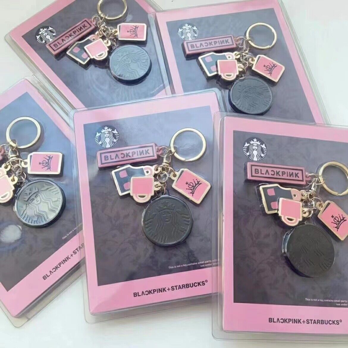 Starbucks Blackpink Barbie Pink Black Keychain Bag Pendant Decoration Xmas Gift